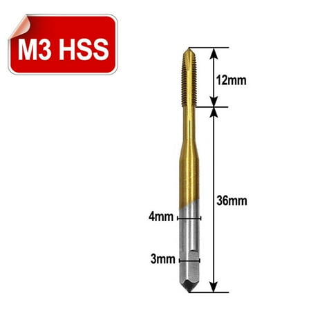 

KEVCHE M3/M4/M5/M6/M8 Metric Straight Flute Thread Screw Tap Plug Tap