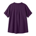 thumbnail image 6 of Endives Womens Linen Shirts Short Sleeve Womens Shirt Blouses Thin Breathable Summer Trendy Purple, 6 of 6