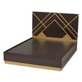 thumbnail image 3 of Baxton Studio Arcelia Dark Brown and Gold Finished Wood Queen Size Platform Bed, 3 of 9