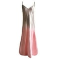 thumbnail image 3 of Levmjia Women's Plus Size V-neck Sleeveless Dress Casual Camisole Print Maxi Tank Long Dress Pink, 3 of 6