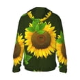 thumbnail image 3 of Kll Sunflower Print Men'S Women’s Upf 50+ Sun Protection Outdoor Hoodie Jacket Long Sleeve Fishing Hiking Performance Shirt- X-Large, 3 of 8