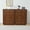 B-Walnut(Set of 2), variant on YOCWO Unique Fluted 5 Drawer Dresser Set of 2, Mid Century Tall Storage Dresser Chest of Drawer for Bedroom, Walnut