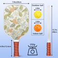 thumbnail image 4 of Pickleball Paddles Set Of 2, Fiberglass Surface, Spring Flowers Floral Print, 4 Balls & Bag, 4 of 5