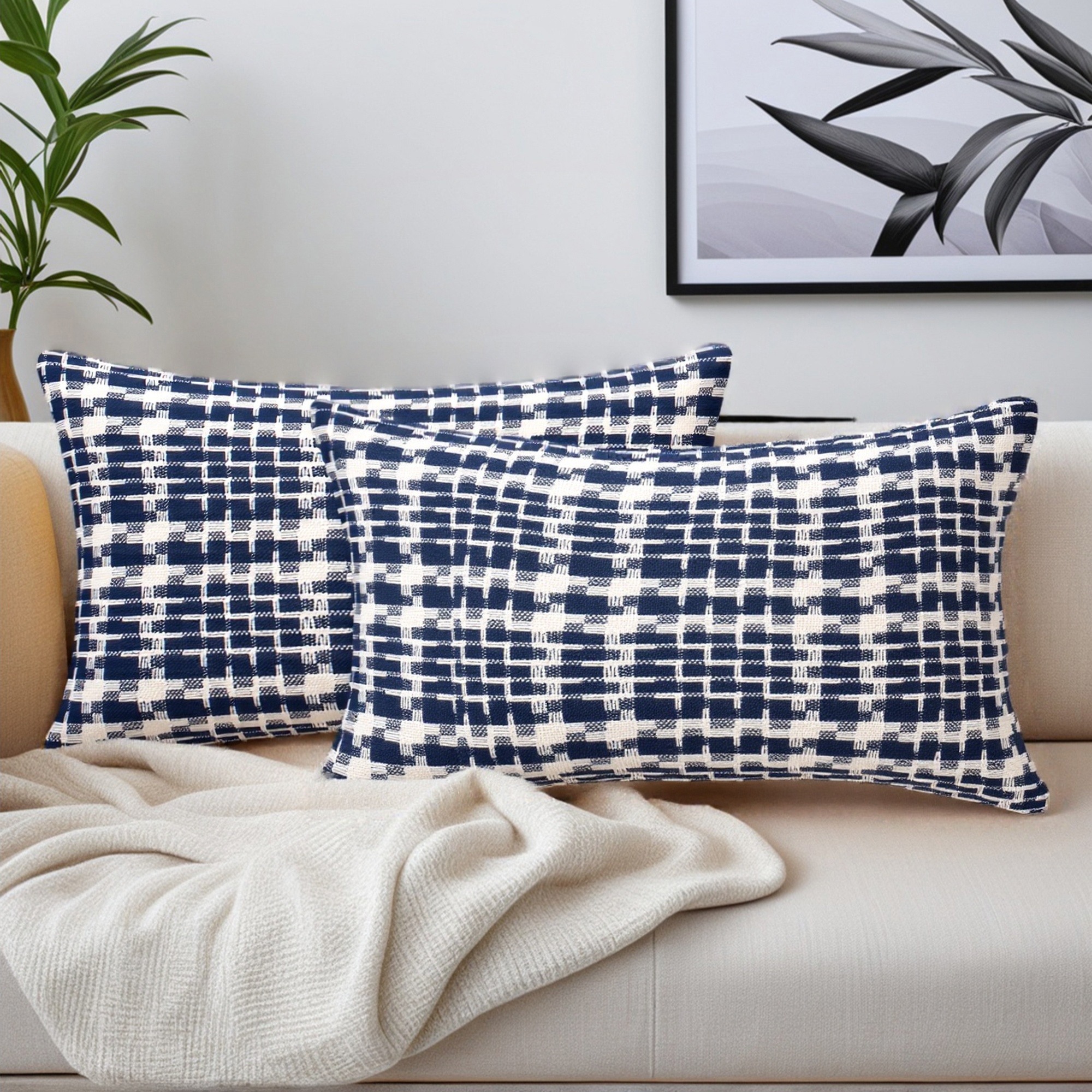 Unique Bargains Pack of 2 Decorative Throw Pillow Covers 20" x 12" Blue