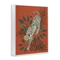 thumbnail image 3 of Stupell Industries Stepping Cheetah & Leaves Animals & Insects Painting White Framed Art Print Wall Art, 24 x 30, 3 of 9