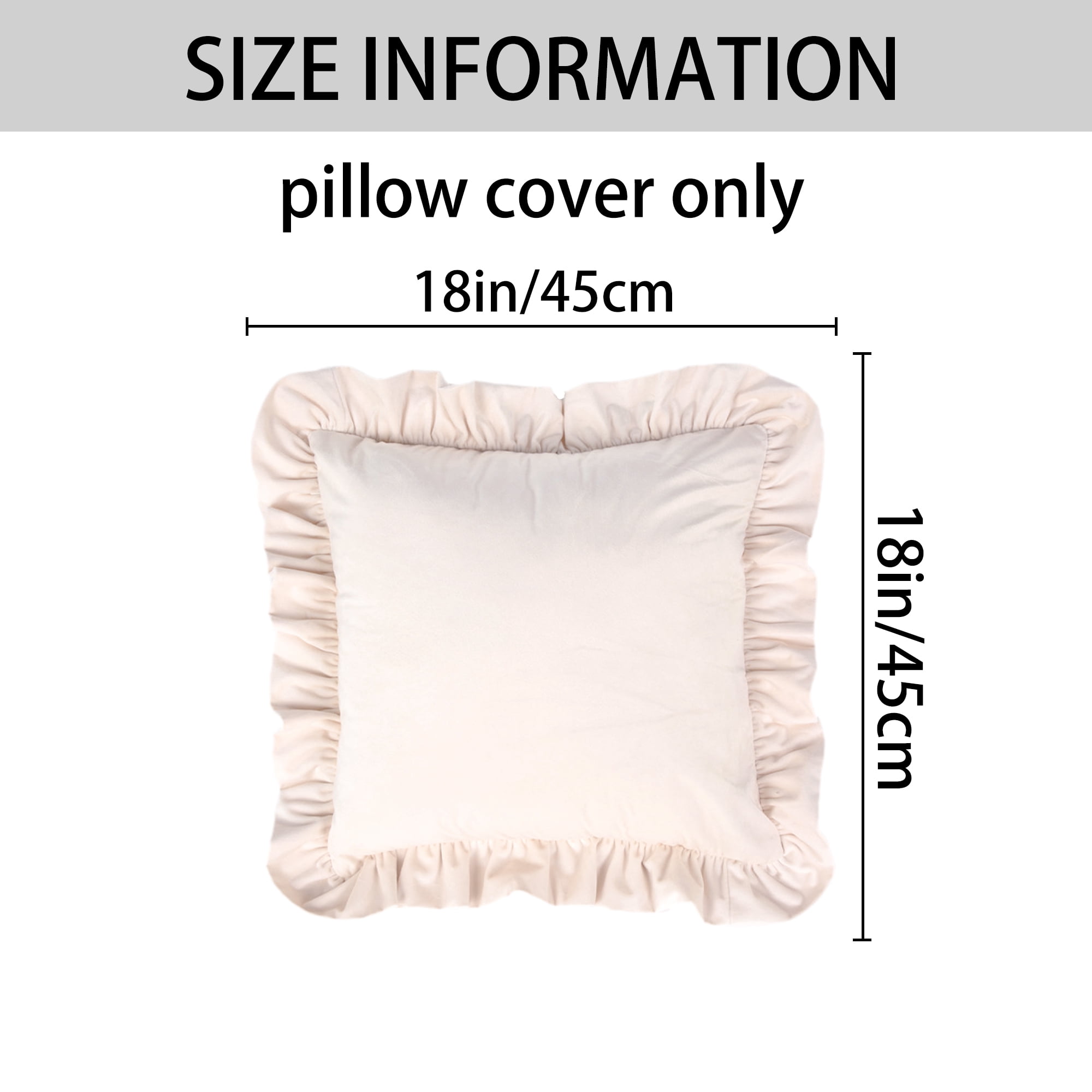 Unique Bargains 2 Pcs Scalloped Square Throw Pillow Covers Beige/Yellow 18" x 18"