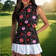 thumbnail image 4 of Uorisanigo Loving Ladybug Women's Golf Shirt Casual Breathable Athletic Workout Tops for Women Sleeveless Quarter Zip Pullover for Workout Sports, 4 of 7