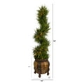 thumbnail image 2 of Nearly Natural 4.5' Prelit LED Spiral Cypress Artificial Tree in Planter, 2 of 4