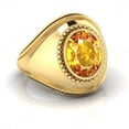 thumbnail image 4 of Shree Jewelrs Original Certified Natural Yellow Sapphire (Pukhraj) Ring - 9.00 Carat Certified Handcrafted Ring Jupiter Ring, PANCHDHATU Gold Plated Ring for Men and Women, 4 of 5