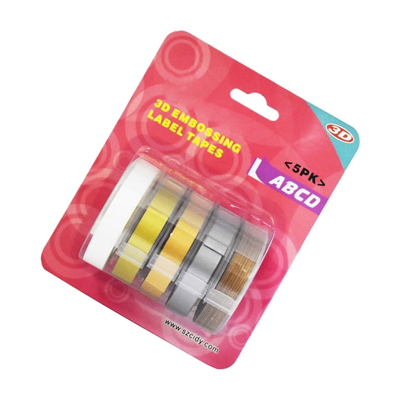 Ruban de Remplacement pour Étiquettes 9mm X 300cm 2 - Pack Laminé P - Touch Tape pour Étiquettes