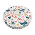 thumbnail image 2 of Round Bar Stool Seat Covers, Sea Animal 1 Elastic Round Chair Cover Stool Seat Slipcover Bar Stool Cushions Round Pad for 12-14 inch, 2 of 7