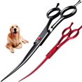 thumbnail image 2 of Professional 7.5 Inch Dog Hair Grooming Scissor Up Curved Scissors Pet Shears For Dog Hair Grooming, 2 of 8