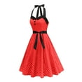 thumbnail image 2 of Kilaqueen Polka Dot Dresses for Women A-Line Off Shoulder Sleeveless Swing Dresses Vintage 1950s Cocktail Party Homecoming Dresses, 2 of 9