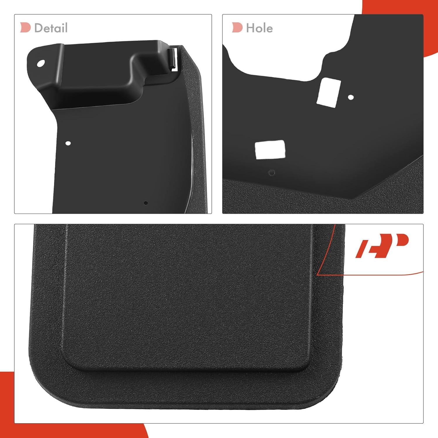 A-Premium Set of 2-PC Rear Mud Flaps Splash Guards Compatible with Ford Bronco 2021-2024 Sport Utility, Left & Right Mudguards Mudflaps, with Hardware Accessories (Not for Bronco Sport Models)