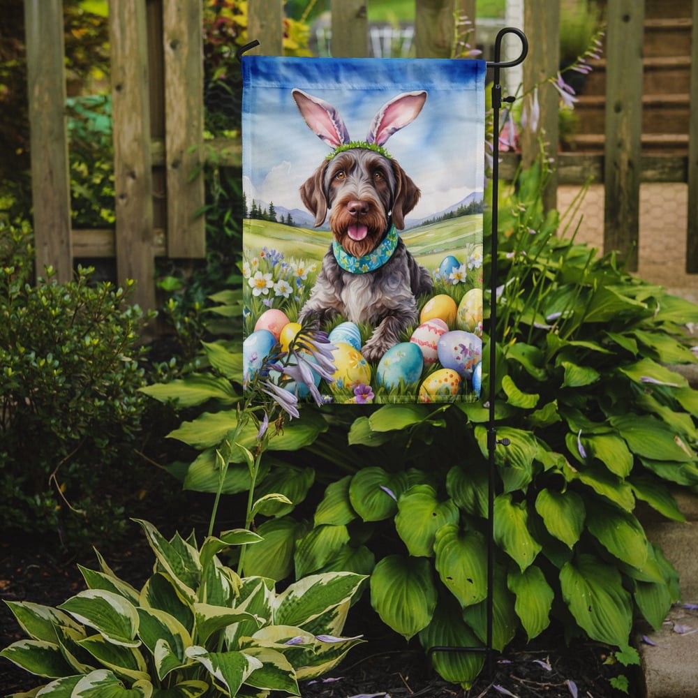 German Wirehaired Pointer Easter Egg Hunt Garden Flag 11.25 in x 15.5 in