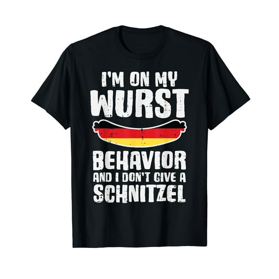 On My Wurst Behavior Dont Give Schnitzel Funny Oktoberfest T-Shirt