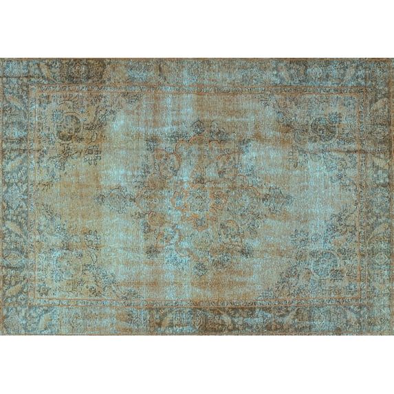 Ahgly Company Indoor Rectangle Persian Light Blue Traditional Area Rugs, 4' x 6'