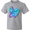 thumbnail image 3 of Inktastic Suicide Prevention Awareness Purple and Teal Heart Ribbon Youth T-Shirt, 3 of 5