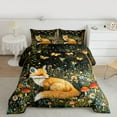 thumbnail image 2 of Homewish Safari Fox Bedding Comforter Set,Red Rustic Mushroom Twin Comforter Sets,Colorful Country Floral Bedding Set For Girls Boys,Microfiber Bedroom Decor Reversible,2-Piece, 2 of 8