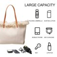 thumbnail image 3 of Bolso hombro JShteea con bolso mano Diario de lona con Borlas beige, 3 of 9