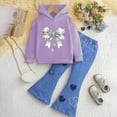 thumbnail image 2 of UAYOTSE Kid Girls Clothes 2 Piece Outfit Butterfly Sweatshirt & Flare Leg Pants Spring School Wear for Girl Cute Set,Sizes 2-3 Years, 2 of 9