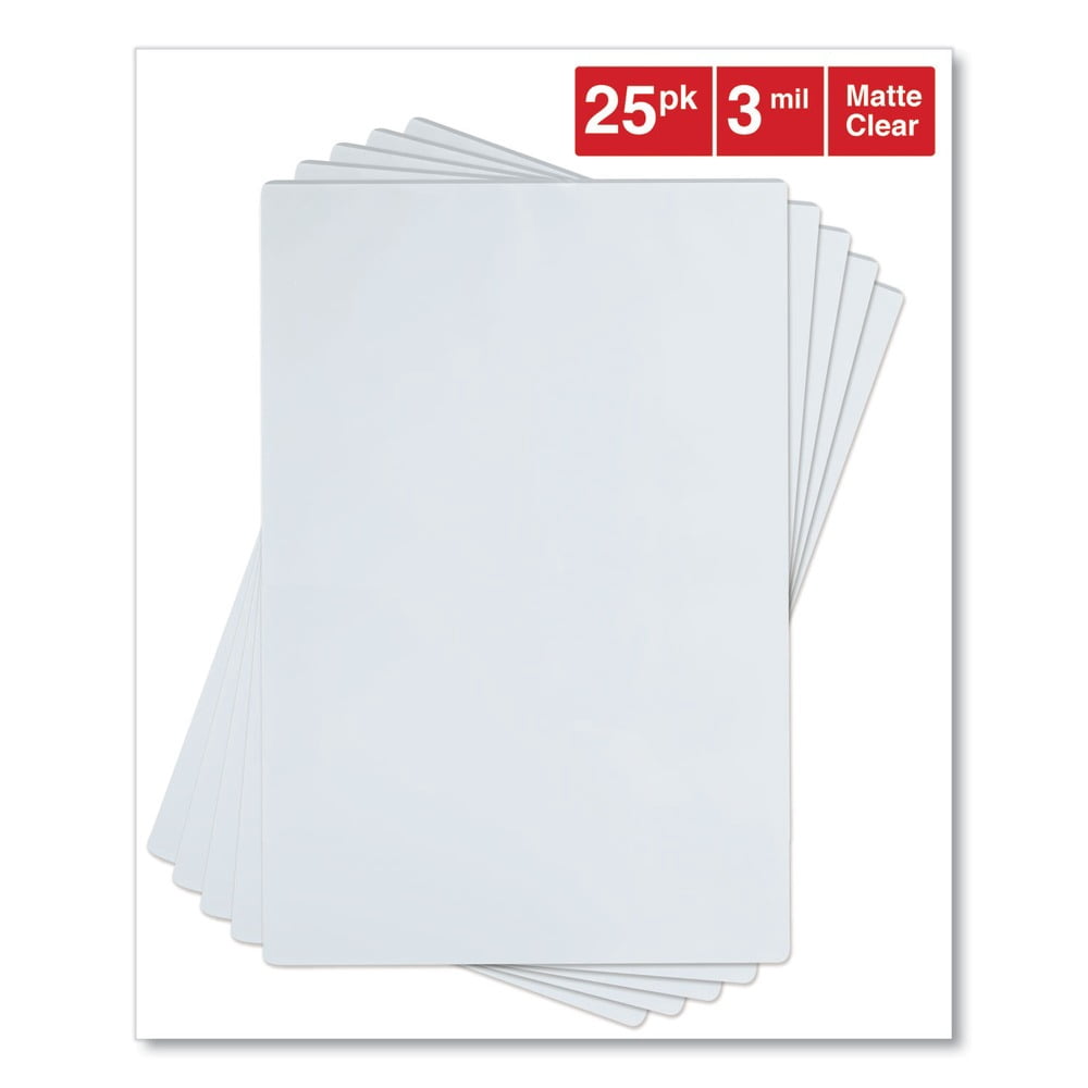 3 mil 18 in. x 12 in. Laminating Pouches - Matte Clear (25-Piece/Pack)