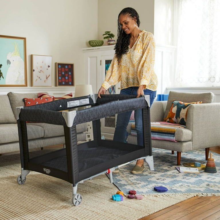 Cosco Kids Baby Playpen Funsport Portable Baby Play Yard Noir Dot Size 28x43.3x28.15 Black
