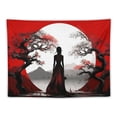 thumbnail image 5 of ONETECH  Japanese Samurai Tapestry Cherry Blossom Tree Wall Tapestries Mount Fuji Japan Ink Painting Tapestry Wall Hanging for Bedroom Dorm Home Decor, 5 of 7