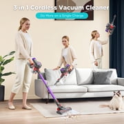 KANFUAQ Cordless Vacuum Cleaner, 38000PA/450W 50min 2500mah for Home Pet Hair Carpet Wood Floor