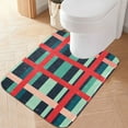 thumbnail image 2 of Yayeee Bath Rug for Bathroom Floor Non Slip Rectangle Fluffy Soft Absorbent Mat, 16"x24", Green Plaid, 2 of 7