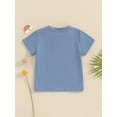 thumbnail image 4 of Bslissey Toddler Baby Boys T-shirts Short Sleeve Crew Neck Pullovers Casual Solid Color Tops 6M 12M 18M 24M 3T 4T Kids Loose Summer Clothes for Daily, 4 of 8