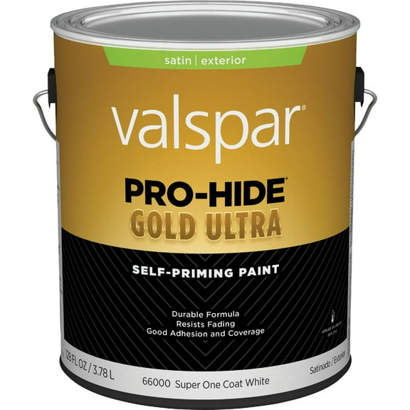 Valspar 66000 White Pro-Hide Gold Ultra Exterior Super One Coat Primer, Satin, 1 Gallon