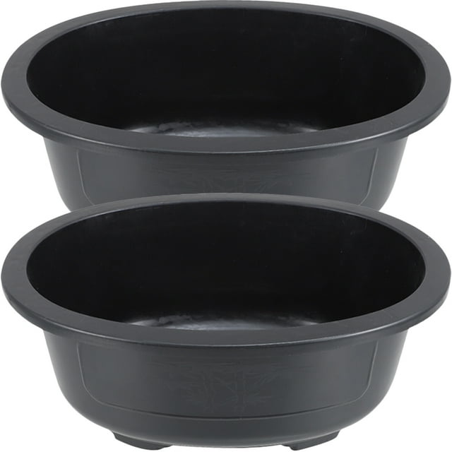 BRIGHTFUFU 2 piezas para el hogar uso de la olla de la olla de la olla del jardín de bonsai la maceta ovalada de gran capacidad de flores