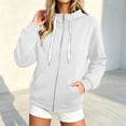 thumbnail image 4 of JUjie Womens Zip Up Hoodies High Neck Fleece Jackets Oversized Sweatshirts Fall Fashion 2026 Sweaters Winter Clothes White S, 4 of 5
