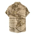 thumbnail image 5 of 2024 Beach Shirt for Men Funky Casual Button Down Short Sleeve Unisex Shirts Fashion World Map Print Summer Tops, 5 of 6