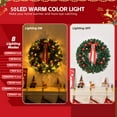 thumbnail image 4 of 24" Pre-Lit Artificial Christmas Wreath, 50 Warm Lights and 80 PVC Tips and 14 DIY Ornament, Christmas Collection, Battery Operated & Timer for Outdoor Home Window Wall Front Door, 4 of 8