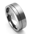 thumbnail image 2 of Men Women Tungsten Carbide Wedding Band Ring 8mm Comfort Fit Grooved Flat Ring For Men & Women, 2 of 3