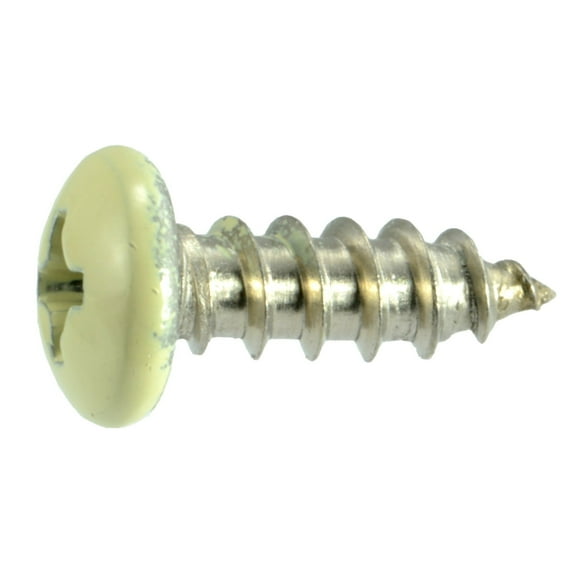 #8 x 1/2" Beige Painted 18-8 Stainless Steel Phillips Pan Head Sheet Metal Screws SMSPSS-559