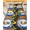 thumbnail image 4 of 13 Inch Round Placemats Set of 6, Blue Christmas Snowflakes Non Slip Heat Insulation PP Table Mats, Xmas Winter Textured Washable Place Mats for Kitchen Dining Party Table Decor, 4 of 7