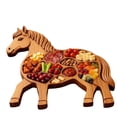 thumbnail image 2 of Horse Shaped Wooden Cooked Food Tray Compartments Wood Platter for Appetizers Cookie Candy Dessert Snacks, 2 of 5