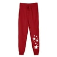 thumbnail image 2 of Makaor Womens Joggers with Pockets Solid Baggy Fleece Loose Sweatpants with Elastic Waist Red 2XL, 2 of 4