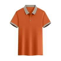 Felirenzacia Big and Tall Men’s Short Sleeve Active Polo, Quick Dry Moisture Wicking Performance Golf Shirt, Orange,M