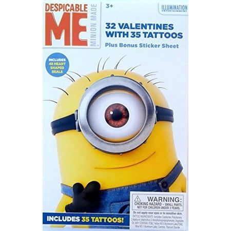 Despicable ME 32 Valentines Cards with 35 Tattoos | Walmart Canada
