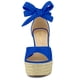 thumbnail image 3 of Sandalias de Cuña Alpargatas Correa de Tobillo Allegra K Azul Profundo 38, 3 of 7