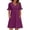 Purple #016, variant on Summer Dresses for Women Ruffle Short Sleeve V Neck Casual Shift Dress with Pockets Coffee XL