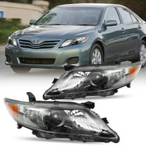 Headlights For 2010 2011 Toyota Camry Black LE SE XLE Headlamps Pair Left Right