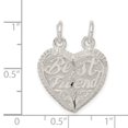 thumbnail image 5 of 925 Sterling Silver Best Friend 2-piece Break apart Heart Charm Pendant, 5 of 5