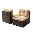 thumbnail image 6 of Clearance! Patio Outdoor Furniture Sets, 7 Pieces All-Weather Rattan Sectional Sofa with Tea Table and Cushions, PE Rattan Wicker Sofa Couch Conversation Set for Garden Backyard Poolside, B4287, 6 of 9