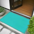 thumbnail image 5 of Turquoise 2x3 Door Mat Rug, Farmhouse Solid Teal Color Modern Art Non-Skid Rubber Backing Large Rectangle Rugs - Living Room Bedroom Home Office, Indoor Floor Mat Carpets Washable Rug, 5 of 9