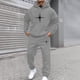 thumbnail image 1 of Ceisia Stretchy Warm Mens Loose Fit Cross Star Print Hooded Tracksuit Two Piece Set Gifts, 1 of 5